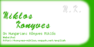 miklos konyves business card