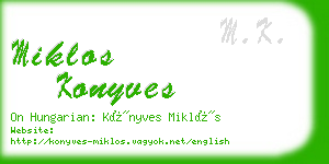 miklos konyves business card